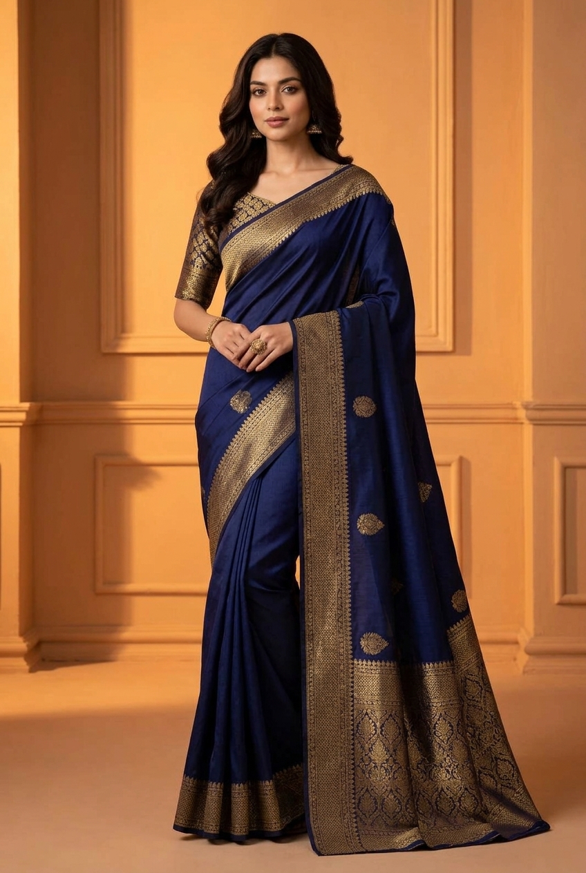Royal Midnight Blue Saree